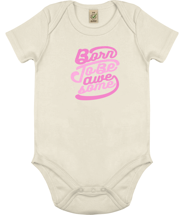 Body bébé Bio avec logo  "né pour être mignon" - motiVale Design