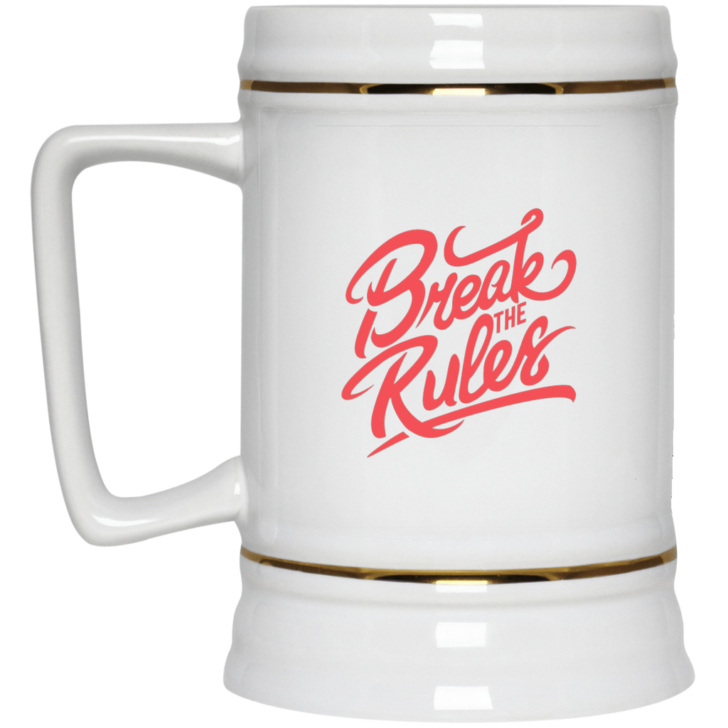 Chope à bière avec logo original "break the rules" - motiVale Design