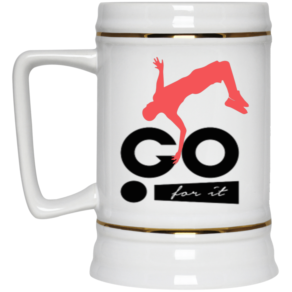Chope à bière avec logo "Go for it" - motiVale Design