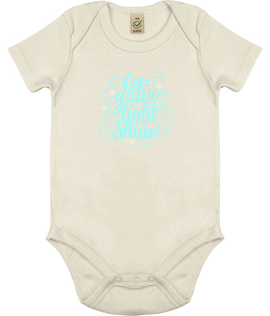 Body bébé bio avec logo "laisse ta lumière briller" - motiVale Design