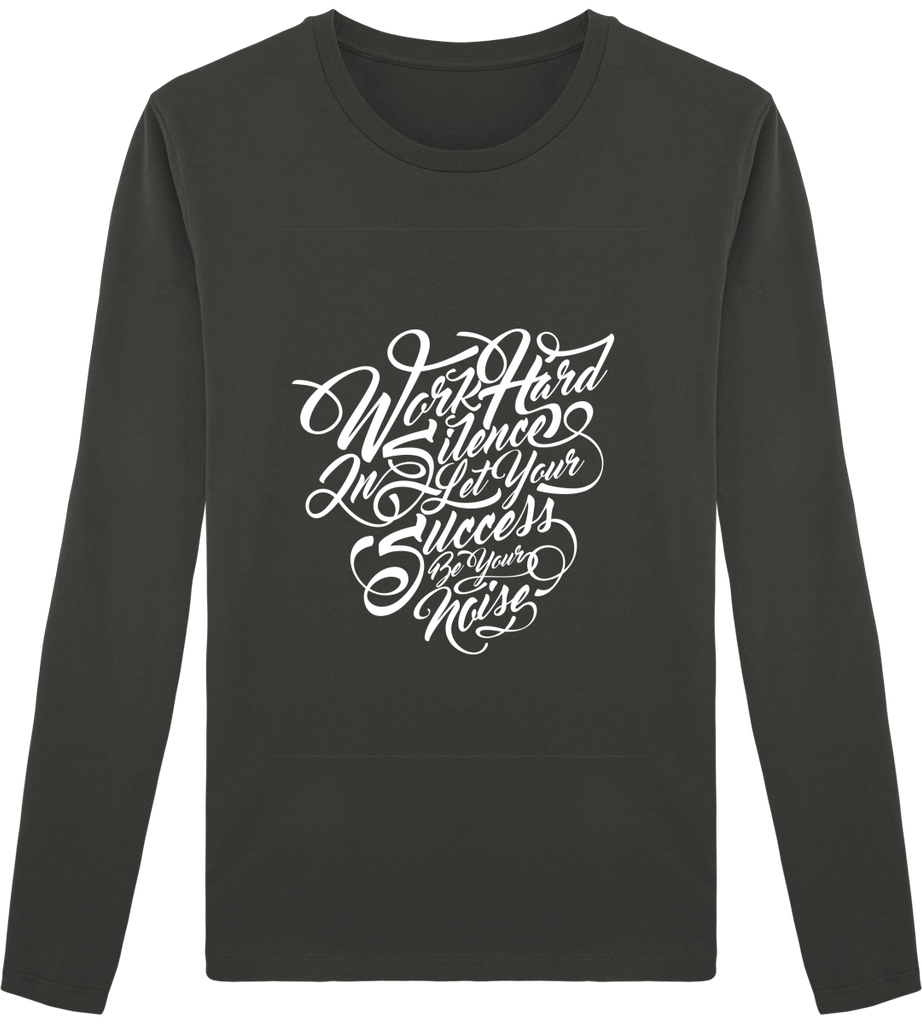 T-Shirt Homme Bio "Work hard in silence, let your success be your noise" - motiVale Design