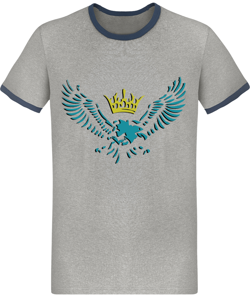 T-Shirt Homme Bio contrasté Aigle Roi - motiVale Design