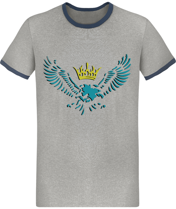T-Shirt Homme Bio contrasté Aigle Roi - motiVale Design