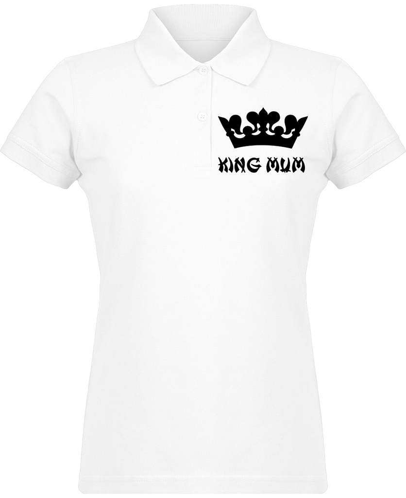 Polo Femme Maman Reine "King Mum" - motiVale Design
