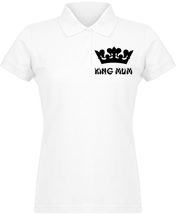 Polo Femme Maman Reine "King Mum" - motiVale Design