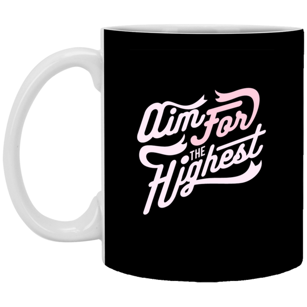 Mug coloré avec logo "Aim for the highest" - motiVale Design