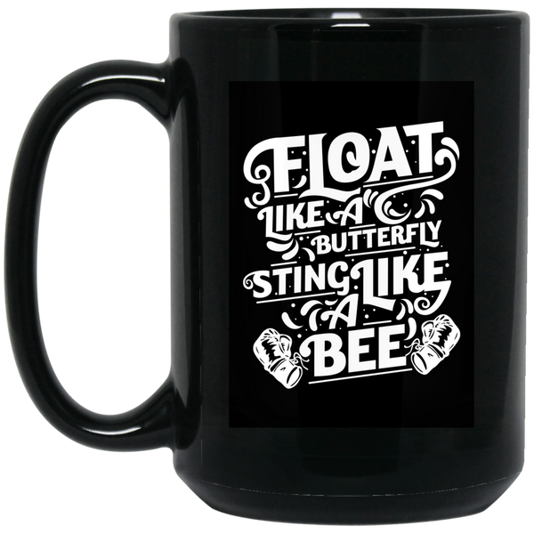 Mug céramique noir décoré "Float like a butterfly.." - motiVale Design