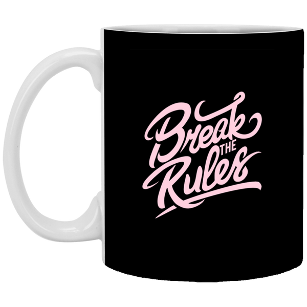 Mug coloré avec logo "break the rules " rose - motiVale Design