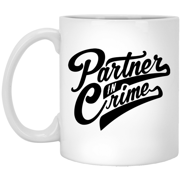 Mug coloré avec logo "partner in crime" - motiVale Design