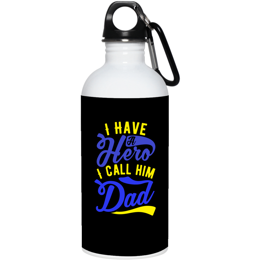 bouteille en acier inoxydable colorée "I  have a hero i call him dad" - motiVale Design