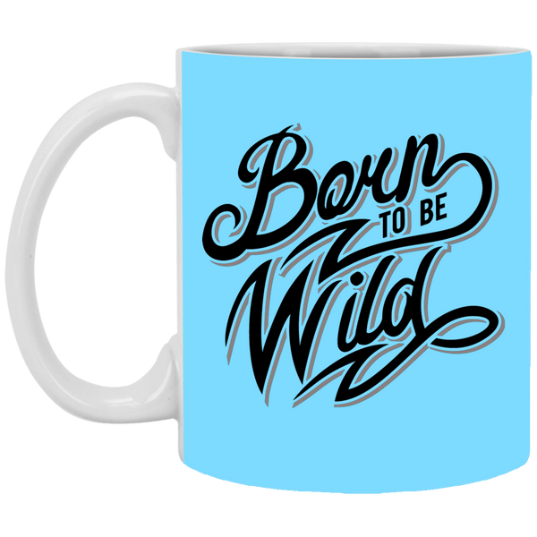 Mug coloré avec logo noir "born to be wild" - motiVale Design