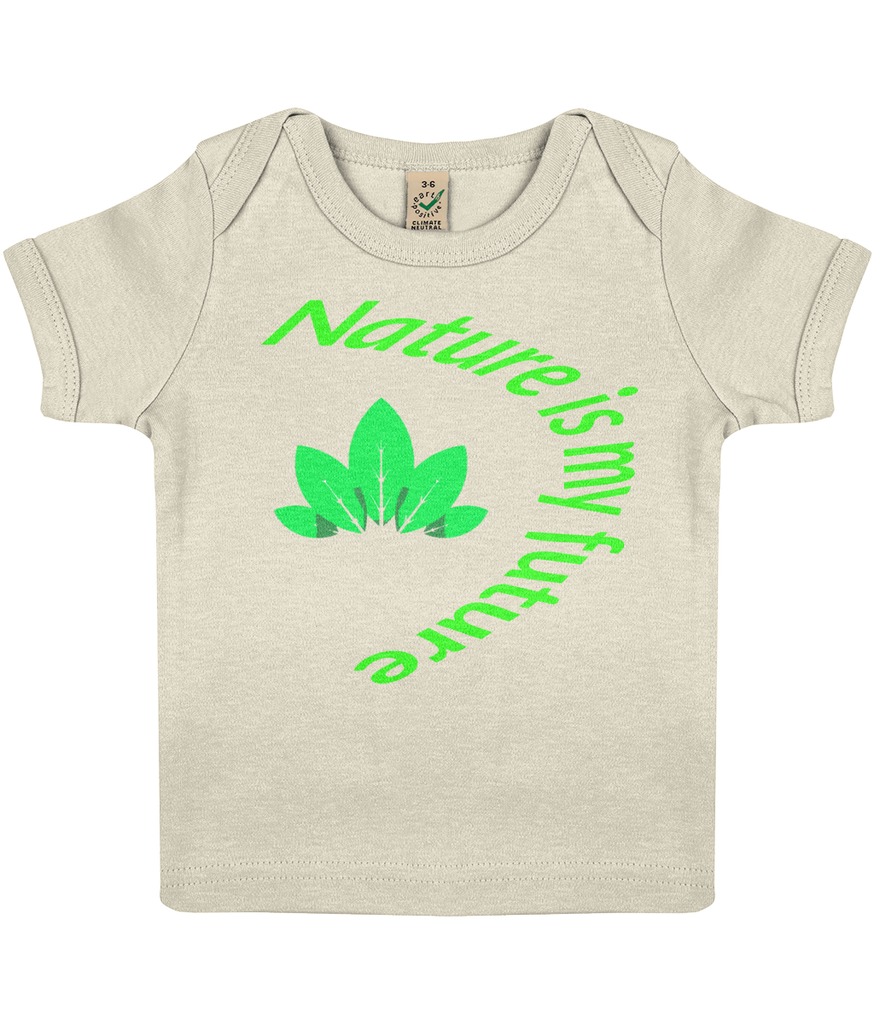 T-shirt Bio bébé "Nature is my future" feuille - motiVale Design