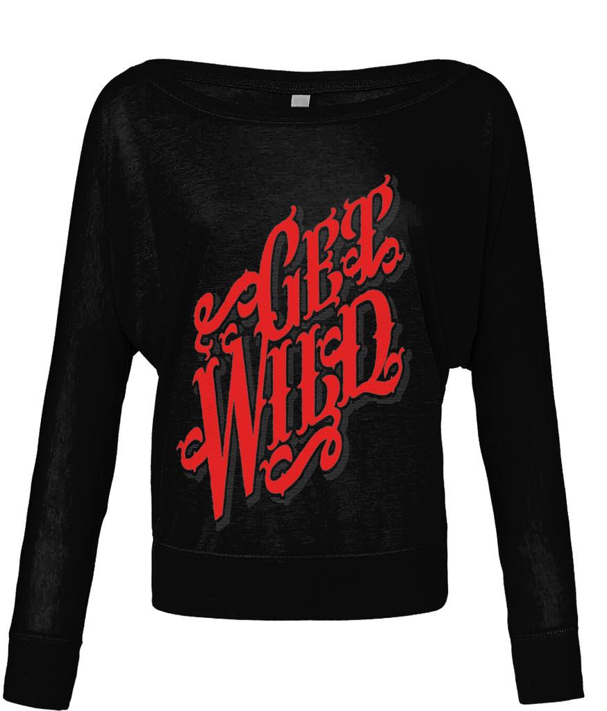 T-Shirt Femme manches longe col évasé "GET WILD" - motiVale Design