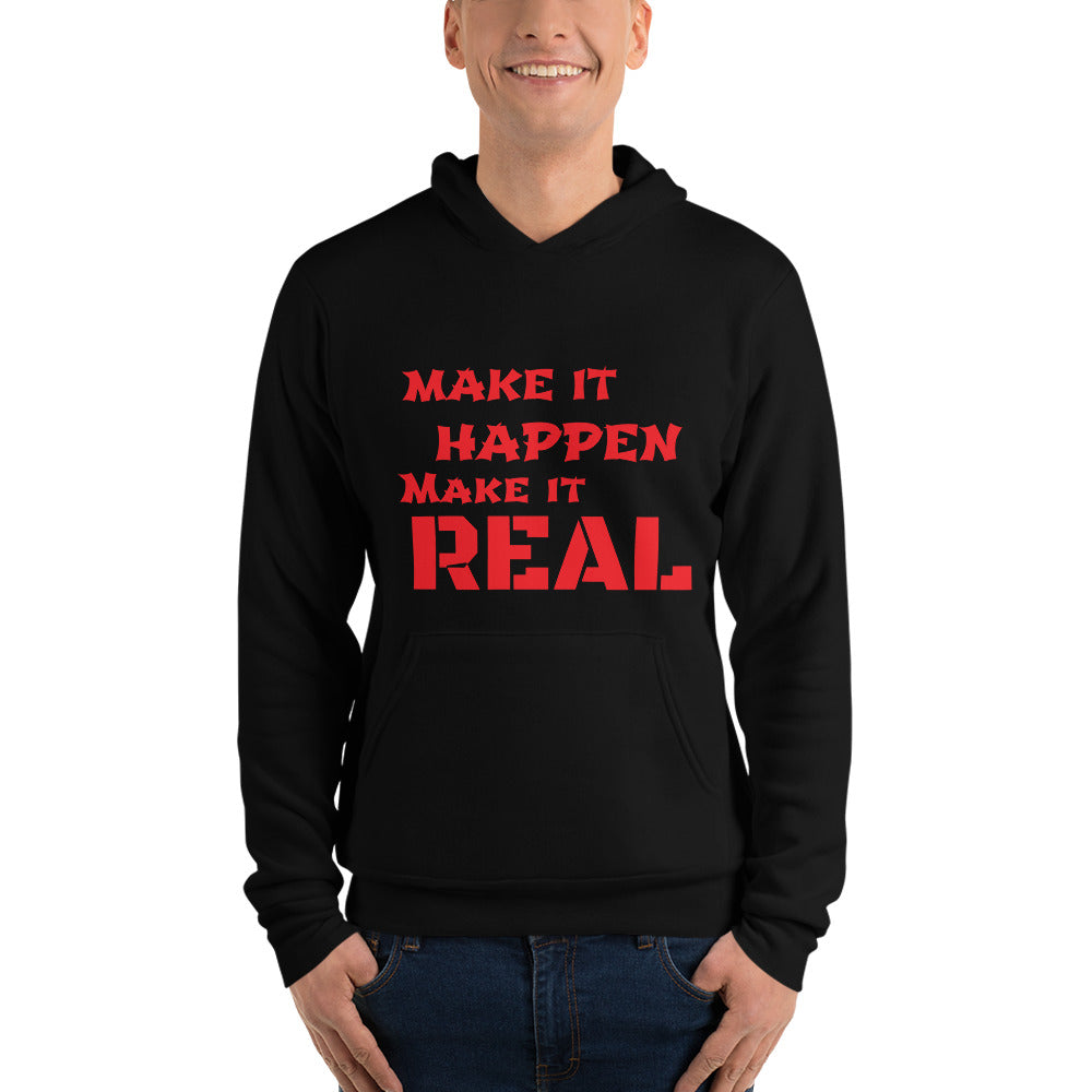 sweat à capucche unisexe logo "Make it real" - motiVale Design